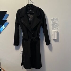 Marc New York Black Belted wool Coat